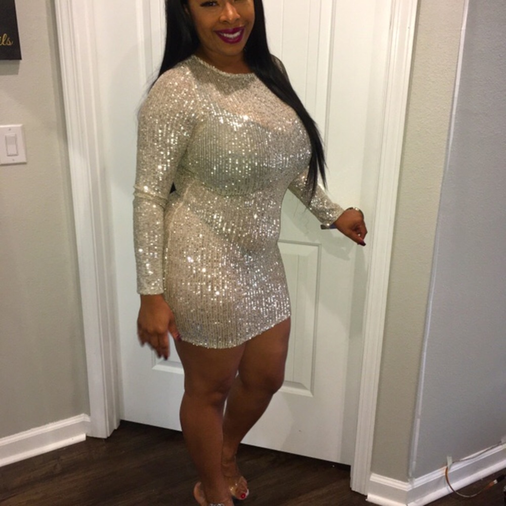 Silver sequins dress